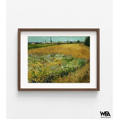 «Wheatfield» par Vincent Van Gogh, reproduction de peinture à l'huile de campagne, impression de champ de Van Gogh, art mural prairie, décor d'art rustique encadré, art mural maison de campagne