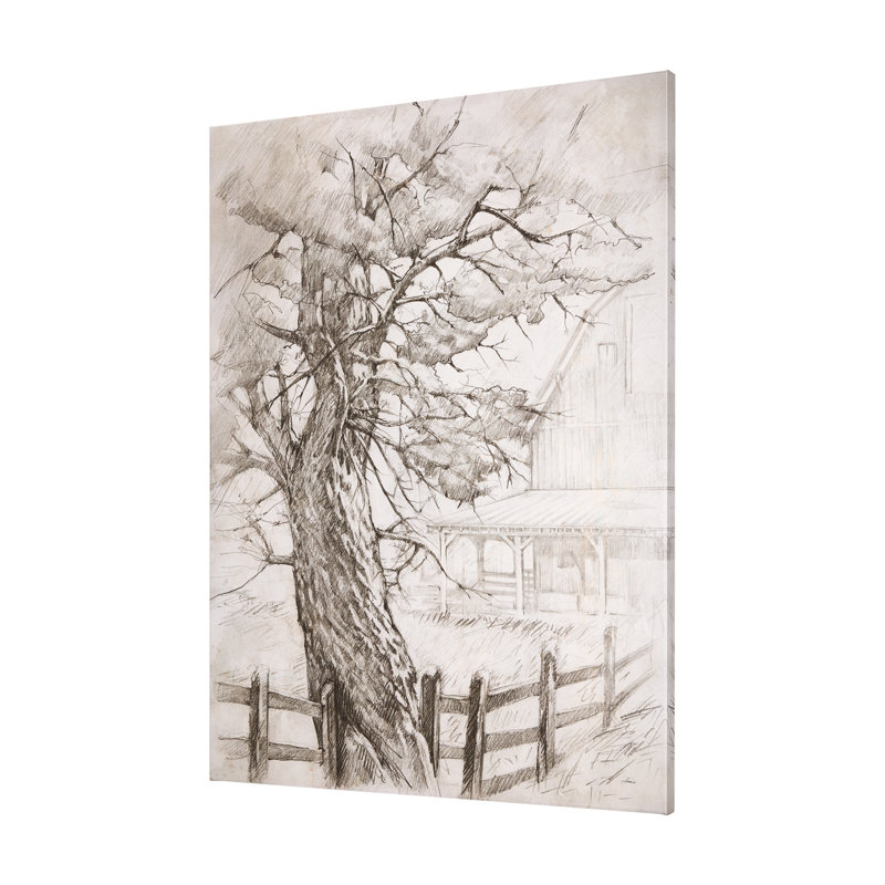 Old West Collection I ( Farm view) a Hand Embelished Textured Canvas, 60" H x 45" W x 1.5" D