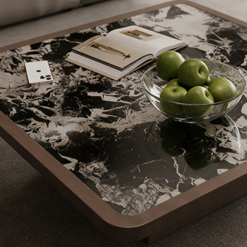 Ensemble de tables basses Modern, Noir / blanc, H 11,81 po x L 35,43 po x l 35,43 po