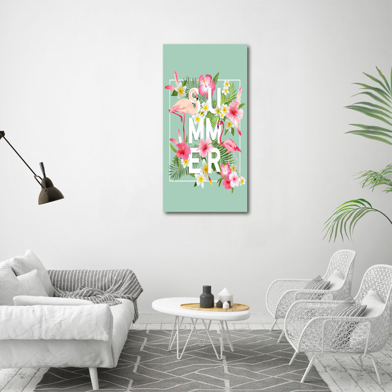 Holidays And Flamingos - Wrapped Canvas Print