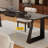 Black Rectangular Solid Wood+Iron desk-109306599