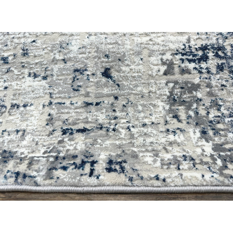 Livigno 1241 Transitional Striated Blue Area Rug, Rectangle 7'10" x 10'6"