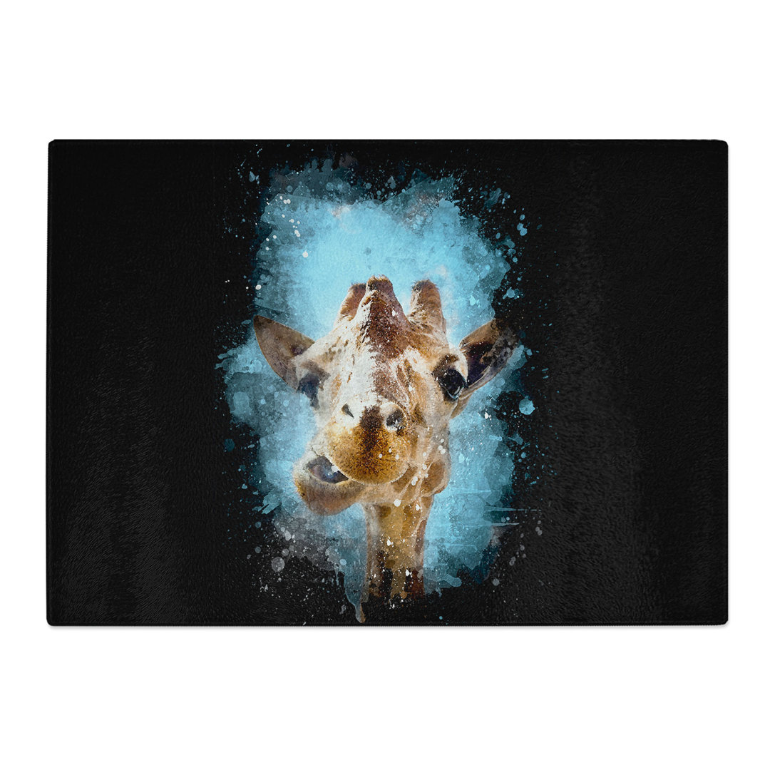 Tempered Glass Chewing Giraffe Chopping Board
