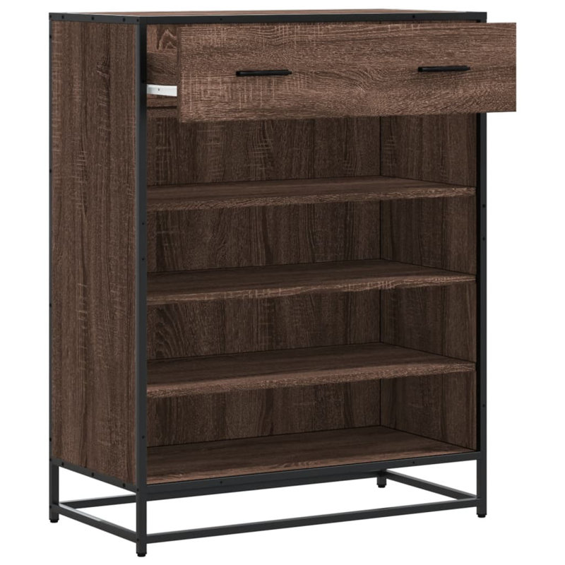 Shoe Storage Cabinet, Brown Oak