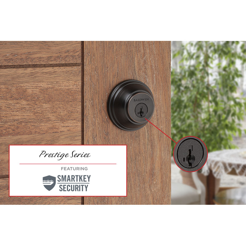 Prestige 380 Round Single Cylinder Deadbolt Featuring SmartKey® Security, Venetian Bronze