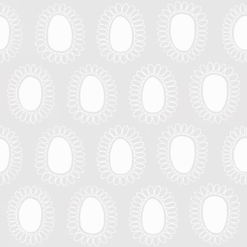 Rouleau de papier peint Susan Hable Garden Flower L 33 pi x l 20,5 po, Gris clair