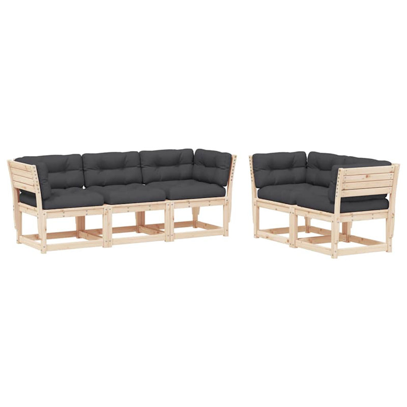 210cm Wide Patio Sofa, Brown, Gray