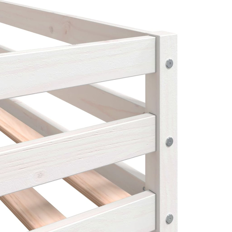 Strongsville Solid Wood Bed Frame, 90 x 200cm, White/Black