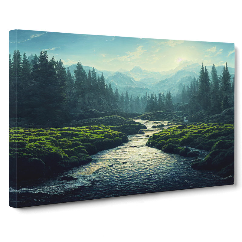 Hypnotic Forest Stream - Wrapped Canvas, 40cm H x 60cm W x 3cm D