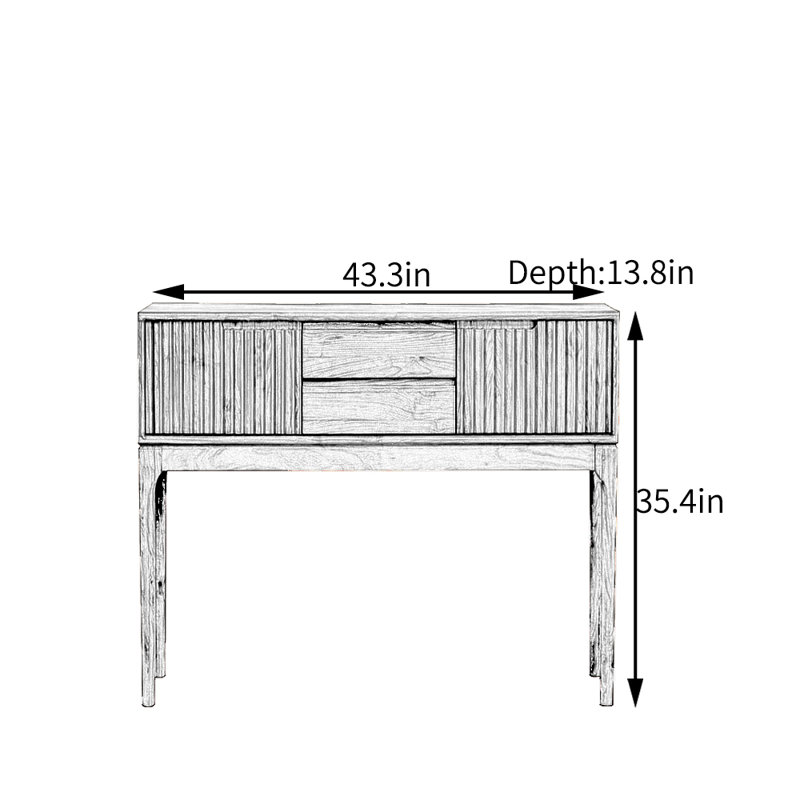 Simple Entryway Cabinet, 35.4" H x 43.3" W x 13.8" D