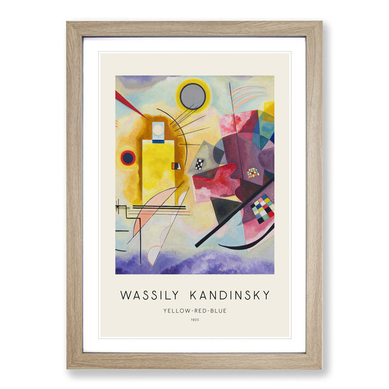 Yellow Red Blue Print by Wassily Kandinsky - Framed Print, Oak, 36cm H x 27cm W x 2cm D