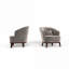 Fauteuil d'appoint rembourré de luxe, siège simple capitonné en tissu gris doux