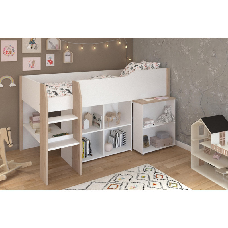 Vermehr European Single (90 X 200 Cm) Mid Sleepers with Storage Included with Desk Included