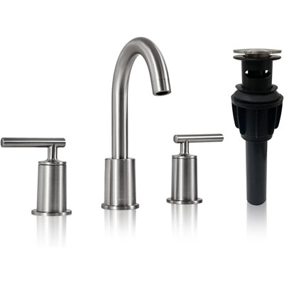 Modern Bathroom Faucet 3 Hole, 360 Degree Swivel Spout Bathroom Sink Faucet with 2 Level Handle of Hot&Cold Water Control