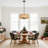 6 - Light Round Drum Hemp Rope Rattan Boho Chandelier, Natural Rattan Bohemian Pendant Light For Kitchen Island, Living Room-18.89"W x 68.69"H-1484281598