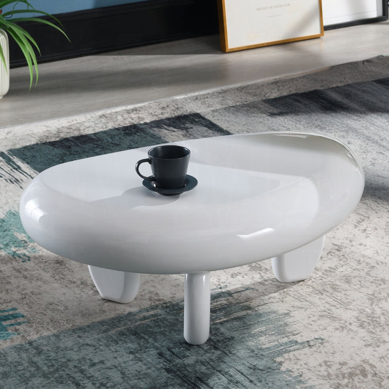 30.4" W END TABLE, WHITE HIGH GLOSS
