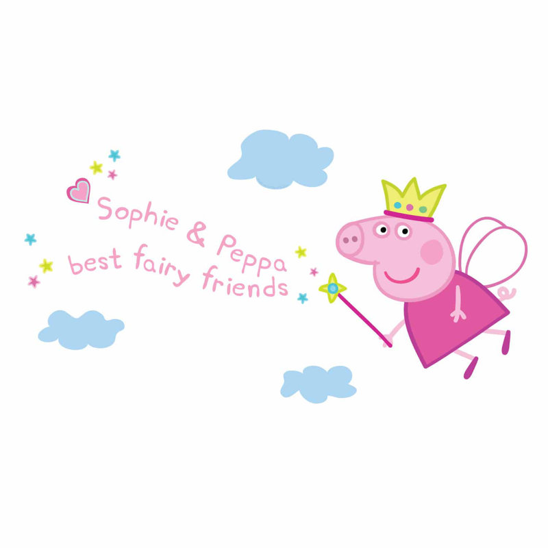 Personalized Peppa Pig Wall Sticker, 126cm H x 35cm W, Yes