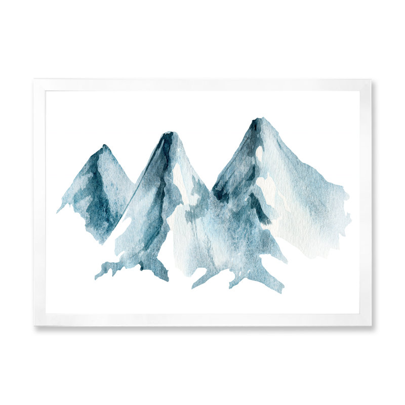 «Blue High Mountain Range II», reproduction sur toile, H 12 po x l 20 po, Toile blanche avec cadre d'angle fermé