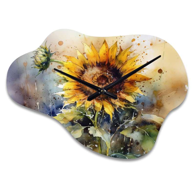 Horloge murale jaune Cheryllee, Petit