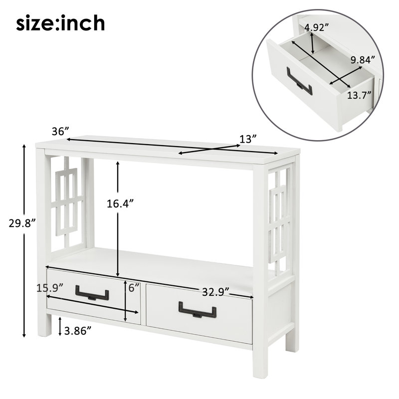 Mayorga 36'' Console Table, White