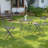 Iron Table And Folding Chair Set, 2 - Person Round Outdoor Dining Set-221042545