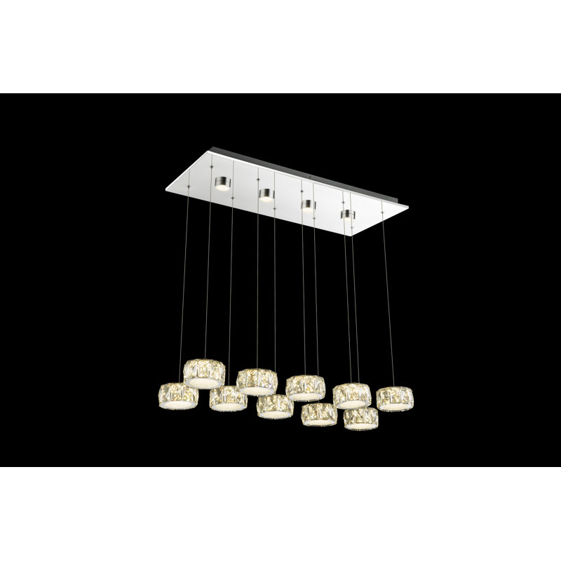 Amur 14 - Light Chrome LED Kitchen Island Pendant