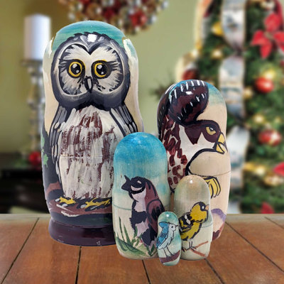 5 Piece Owls Family Doll Set
