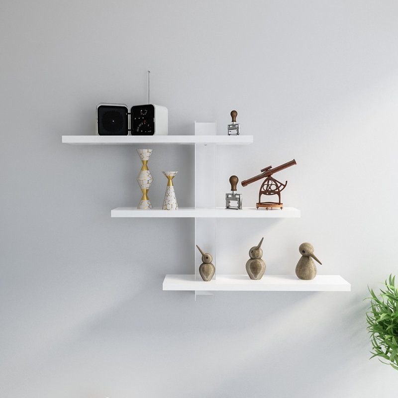 Marinel 3 Piece Tiered Tiered Shelf with Adjustable Shelves, White
