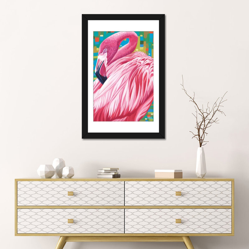 «Fabulous Flameos II», reproduction d'impression sur toile tendue, H 26 po x l 18 po x P 1,5 po, Pas de tapis