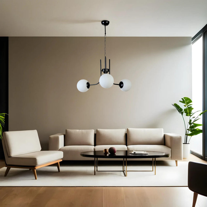 Chandle Chandelier, White/Black