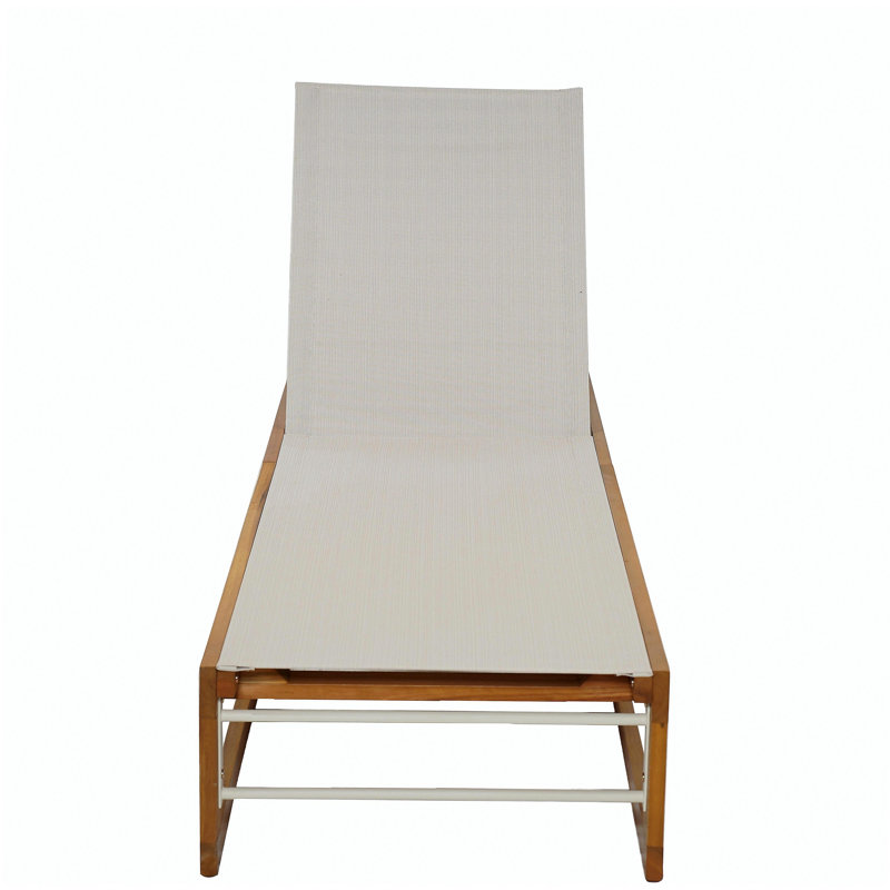 Chaise longue Mia, Teck / beige