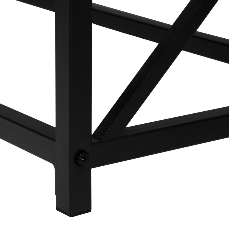 Table d'entrée contemporaine en gris - structure en métal noir, stratifié décoratif