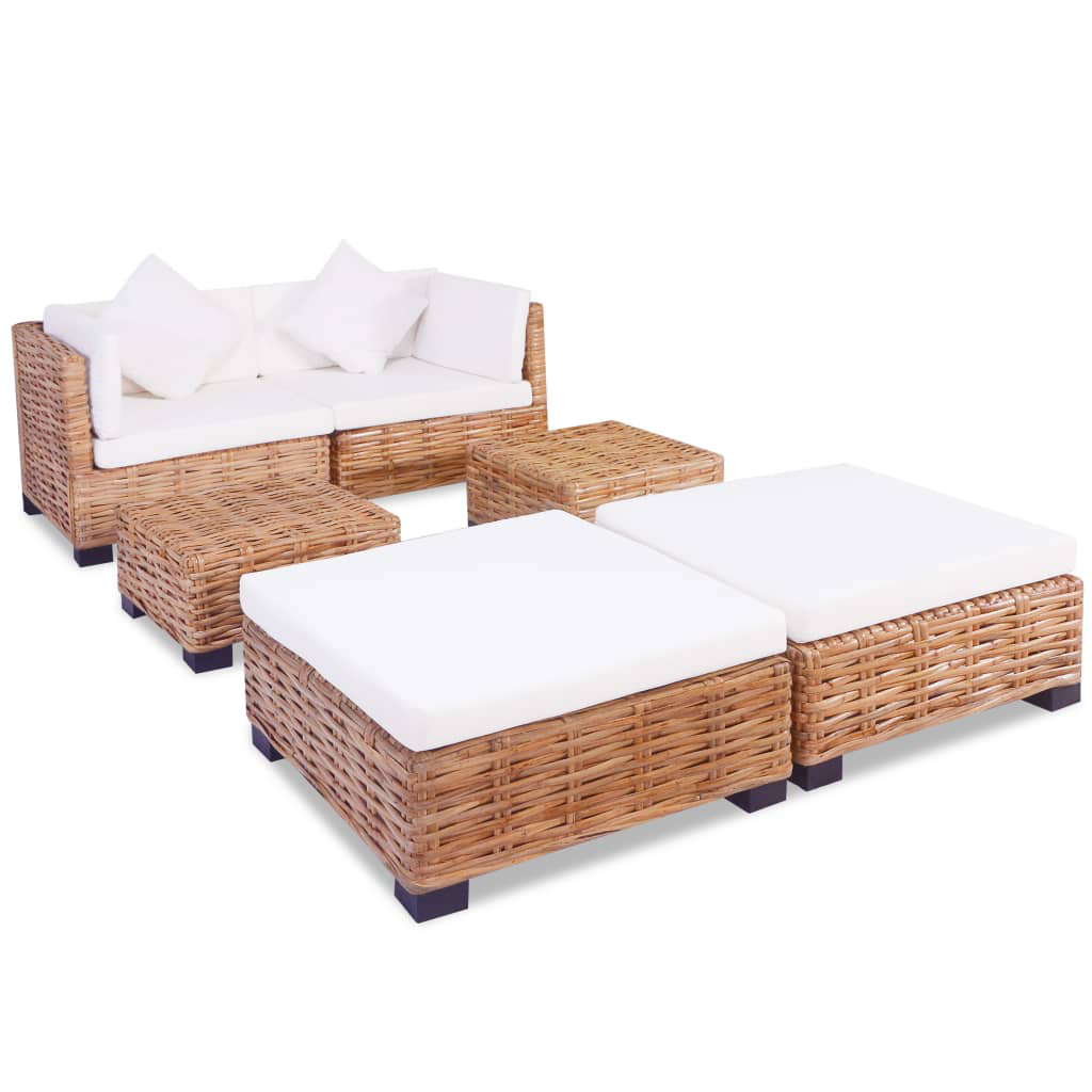 4-Sitzer Lounge-Set Morrell aus Rattan mit Polster