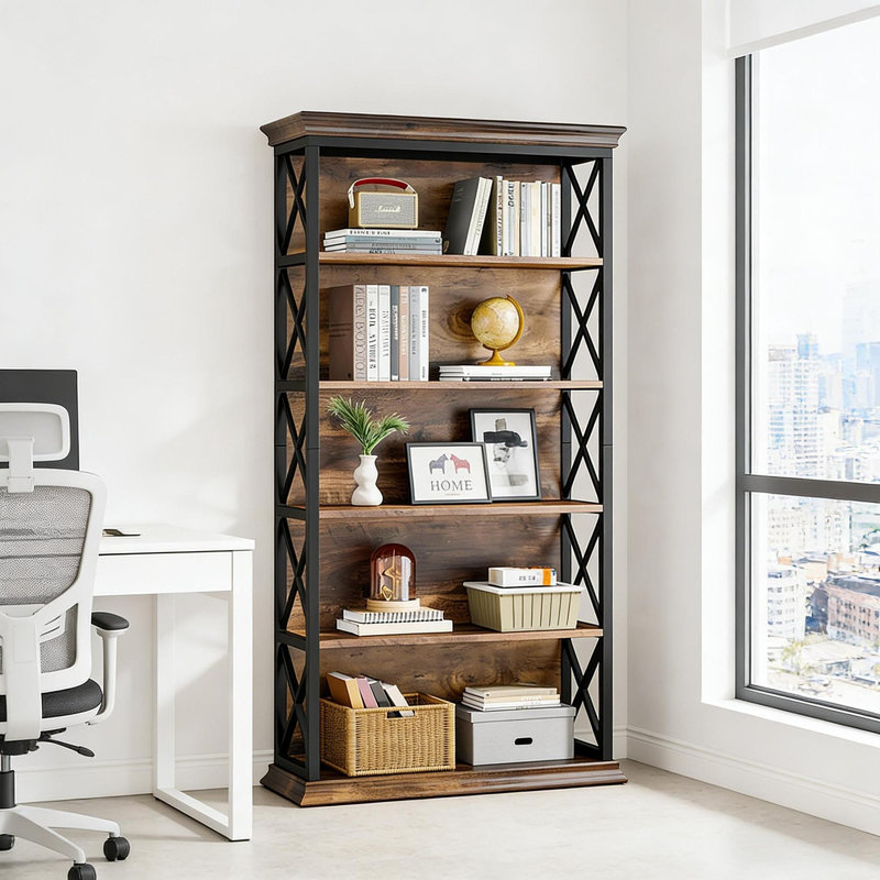 Tablette élégante, bibliothèque spacieuse, bibliothèque de style moderne