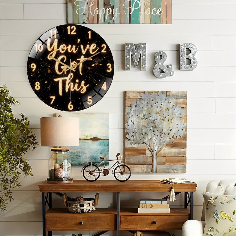 Horloge murale en verre 12 po