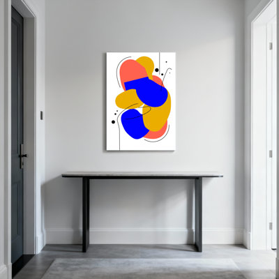 Abstrait, formes colorées, reproduction d'art sur toile tendue sur toile, ensemble de 1
