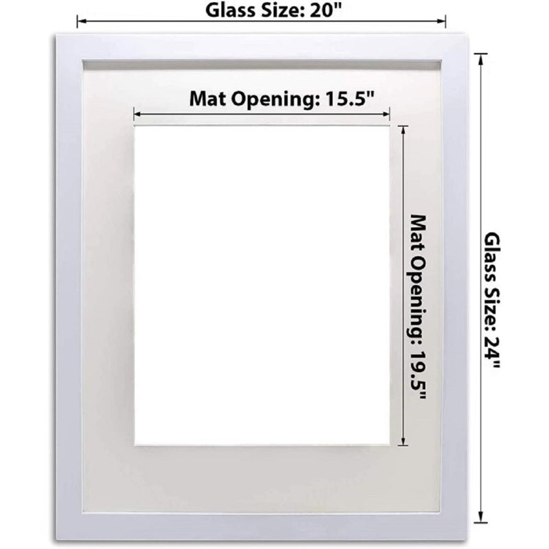 Picture Frame MDF WHITE  FRAME 20X24" Wall Mount Display