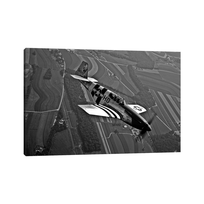 A P-51C Mustang In Flight by Scott Germain - Wrapped Canvas Gallery-Wrapped Canvas Giclée, 20.32 cm H  x 30.48 cm W