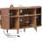Large Record Player Stand,Wood Vinyl Record Storage Cabinet With Charging Station And USB Ports,
