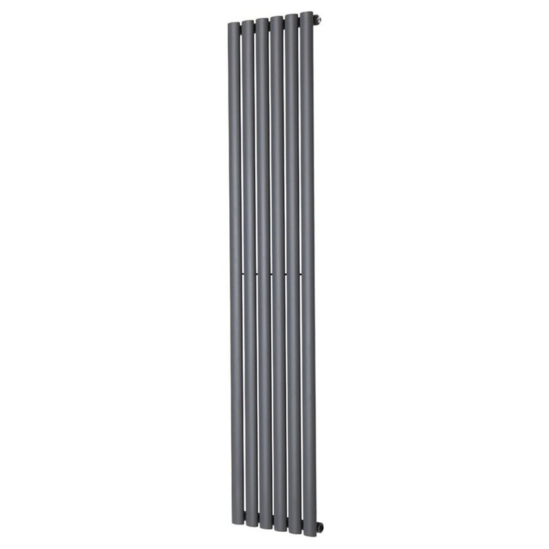 Shoshana Vertical Oval Panel Radiator, Anthracite, 180cm H x 35.4cm W, 1