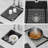 Quartz Kitchen Sink - 14.82" X 17.55" X 8.38" Black Granite Composite Undermount Single Bowl Kitchen Sink-125251998