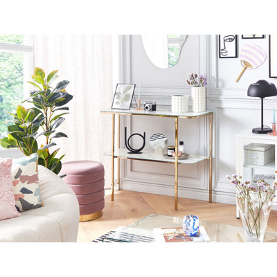 Rachida 100cm Glass Top Console Table