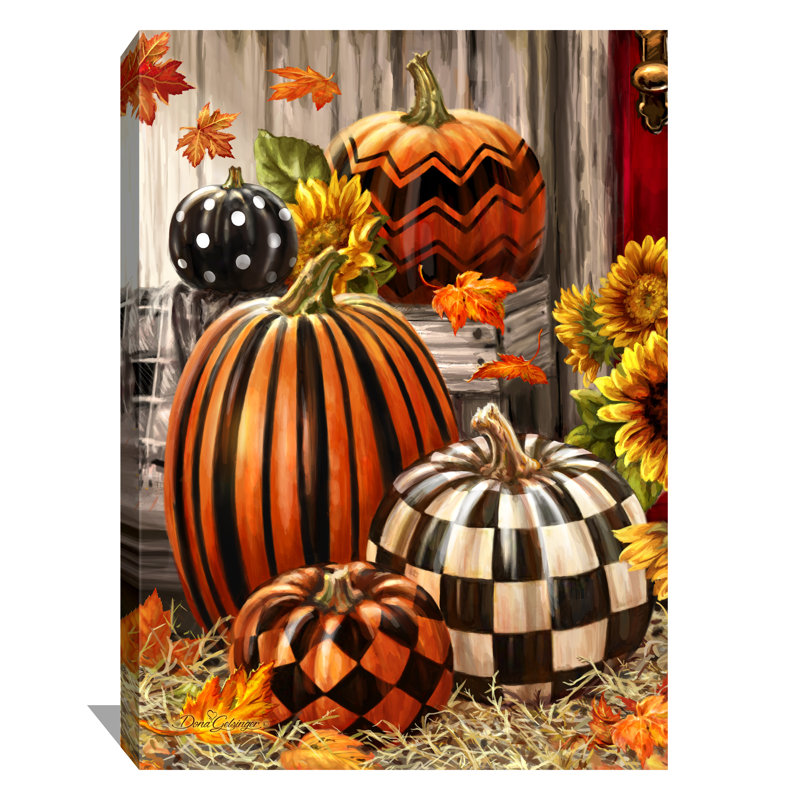 Pattern Pumpkins Canvas Wall Art, 14" H x 10" W x 1" D