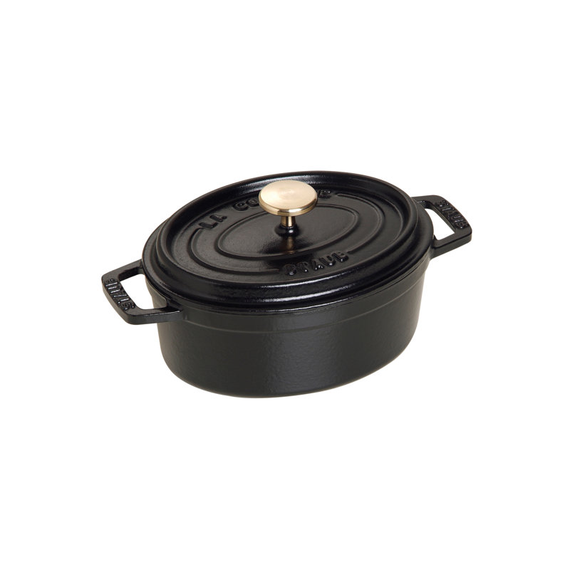 STAUB Oval Cast Iron Cocotte, 11 cm, Black