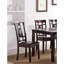Table de salle à manger moderne avec 6 chaises - dossier foncé, dossier en oeillets, sièges rembourrés 7 pièces, finition contemporaine, sièges, table rectangulaire pour la décoration