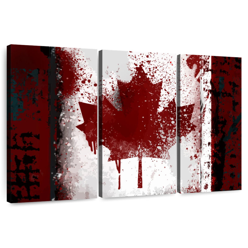 Borges, drapeau du Canada rustique, H 24 po x l 38 po