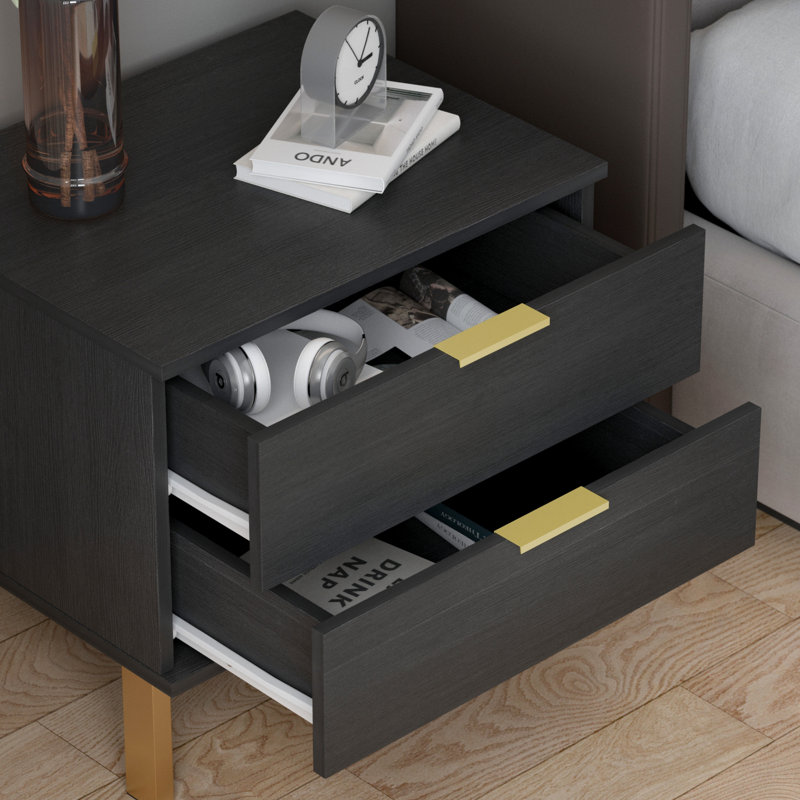 Brienne 2 - Drawer Nightstand, Black