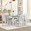 Ensemble de table de salle à manger 7 pièces de style rétro avec table extensible et 6 chaises rembourrées-314723260-314723261