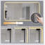 Miroir de salle de bain 28 * 60 po à DEL, résistant à la corrosion, trois couleurs à intensité variable, miroir rétroéclairé avec fonction de désembuage à une touche