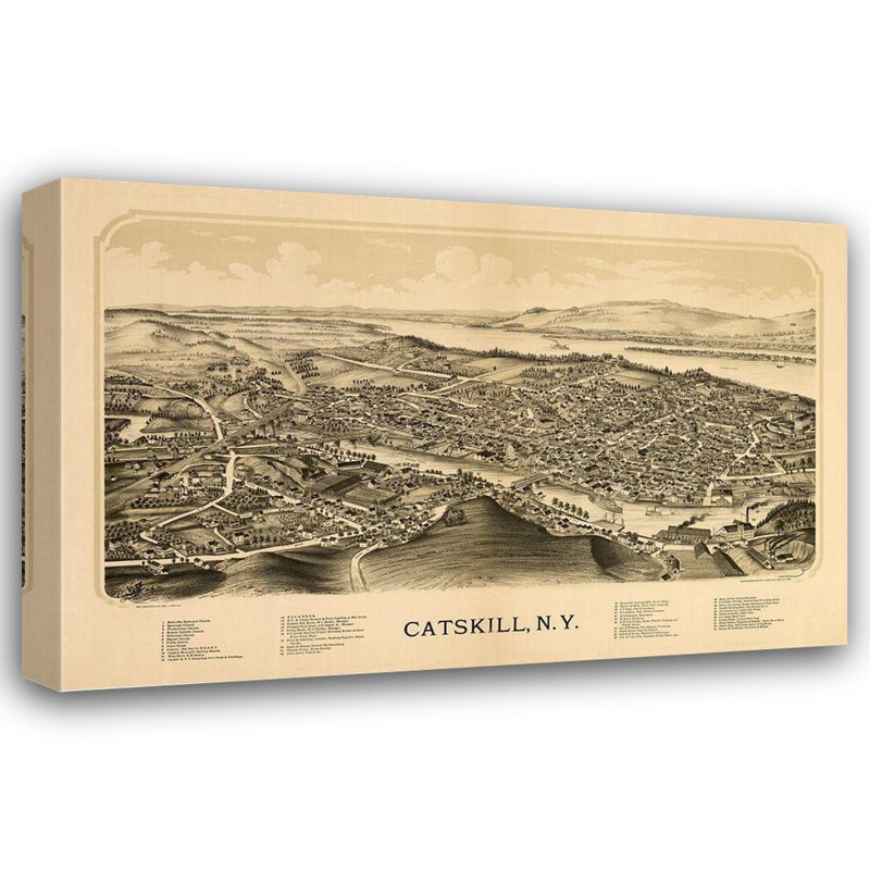 Toile tendue avec toile Winston Porter Burleigh, titre: Catskill New York, Burleigh, 1889, H 13 po x l 18 po